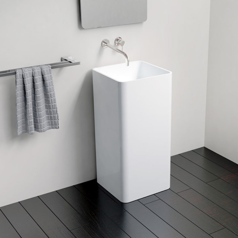 Badeloft Stone Resin Square Pedestal Bathroom Sink Wayfair